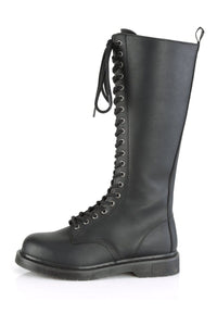 Demonia BOLT-400 Black Vegan Leather Knee Boot in Black Vegan Leather