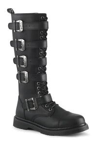 Demonia BOLT-425 Black Vegan Leather Combat Boot in Black Vegan Leather from SexyShoes.com