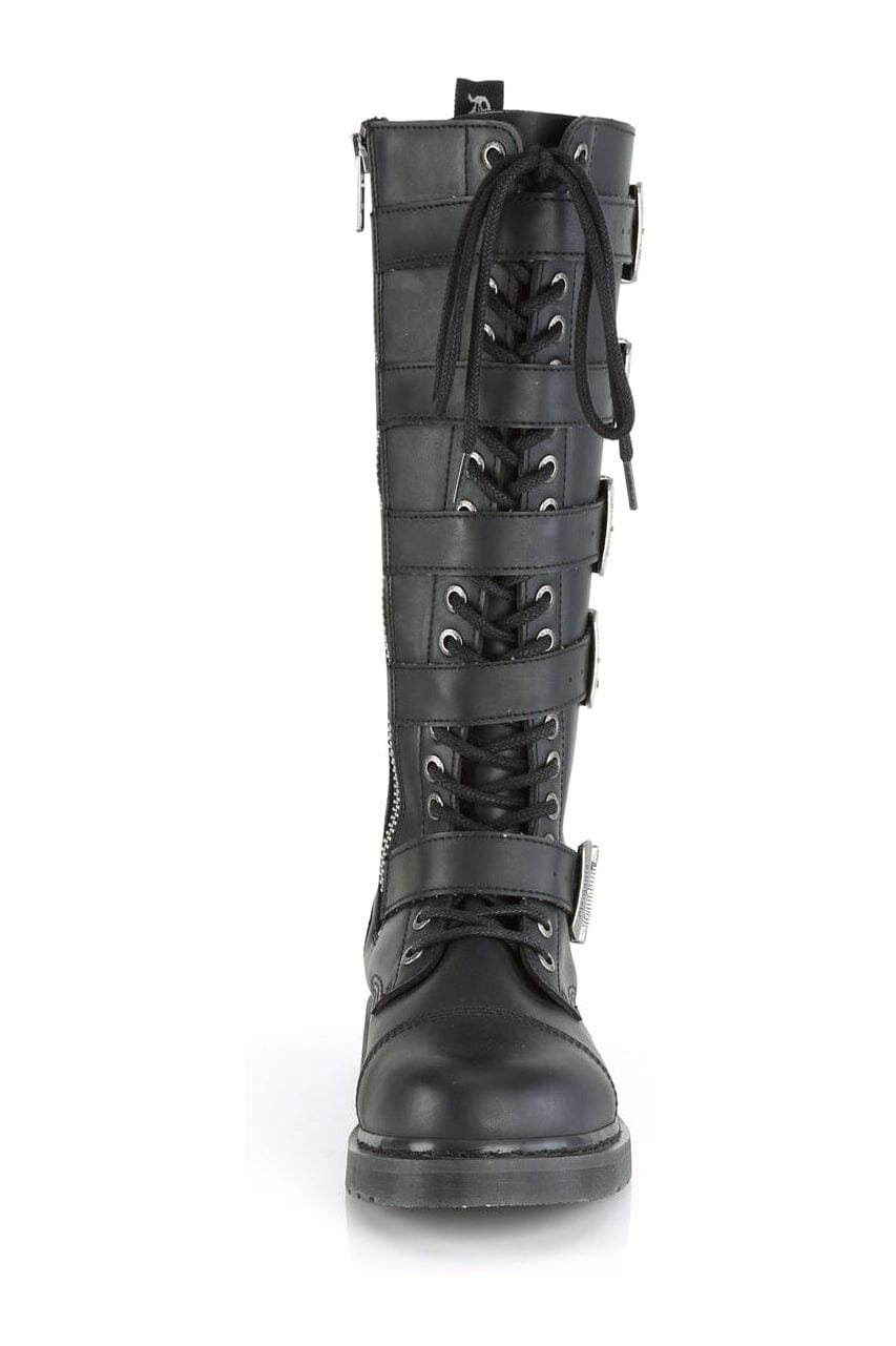 BOLT-425 Black Vegan Leather Combat Boot-Combat Boots-Demonia-SEXYSHOES.COM