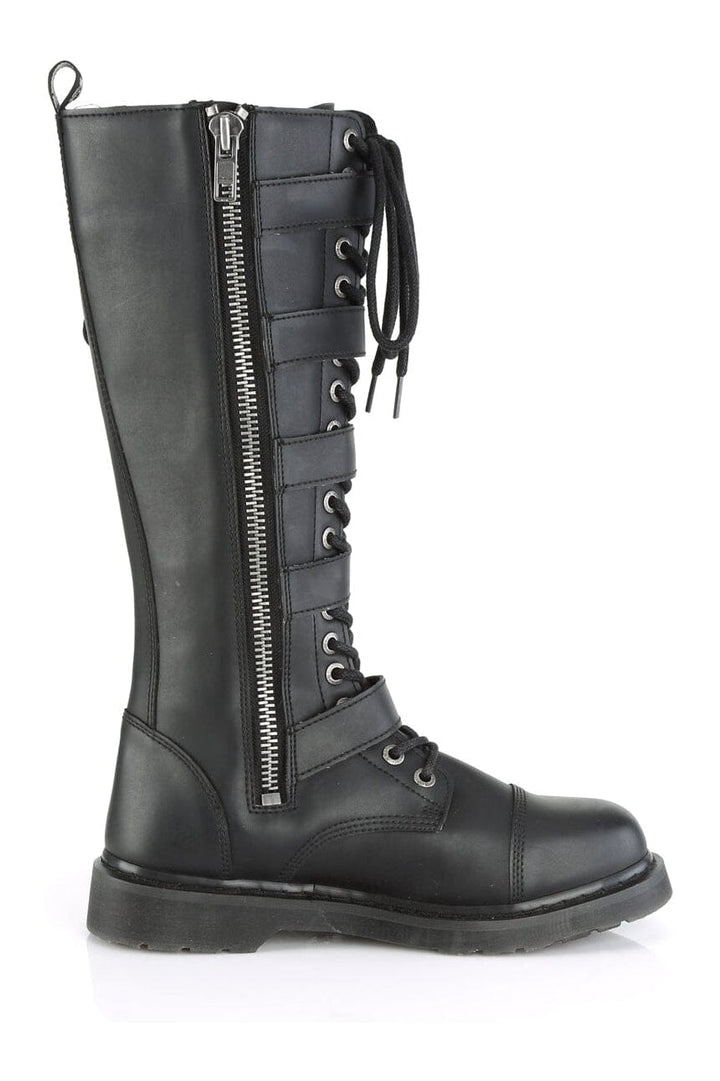 BOLT-425 Black Vegan Leather Combat Boot-Combat Boots-Demonia-SEXYSHOES.COM