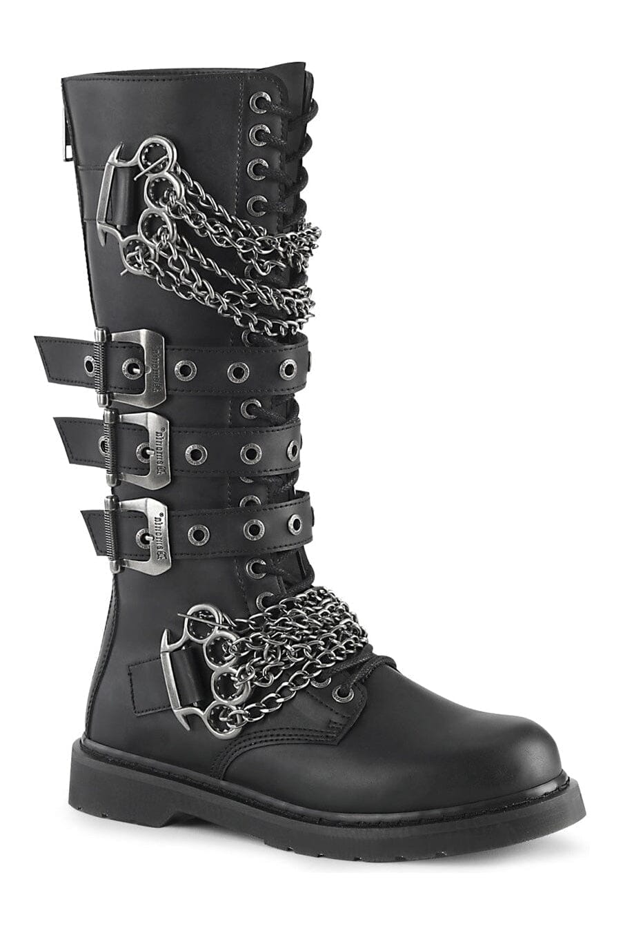 BOLT-450 Black Vegan Leather Combat Boot-Combat Boots-Demonia-Black-10-Vegan Leather-SEXYSHOES.COM