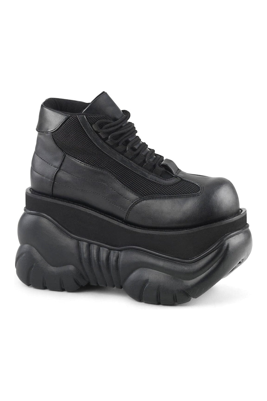 Demonia BOXER-01 Black Vegan Leather Cyber Shoe in Black Vegan Leather from SexyShoes.com