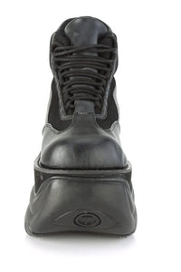 Demonia BOXER-01 Black Vegan Leather Cyber Shoe in Black Vegan Leather