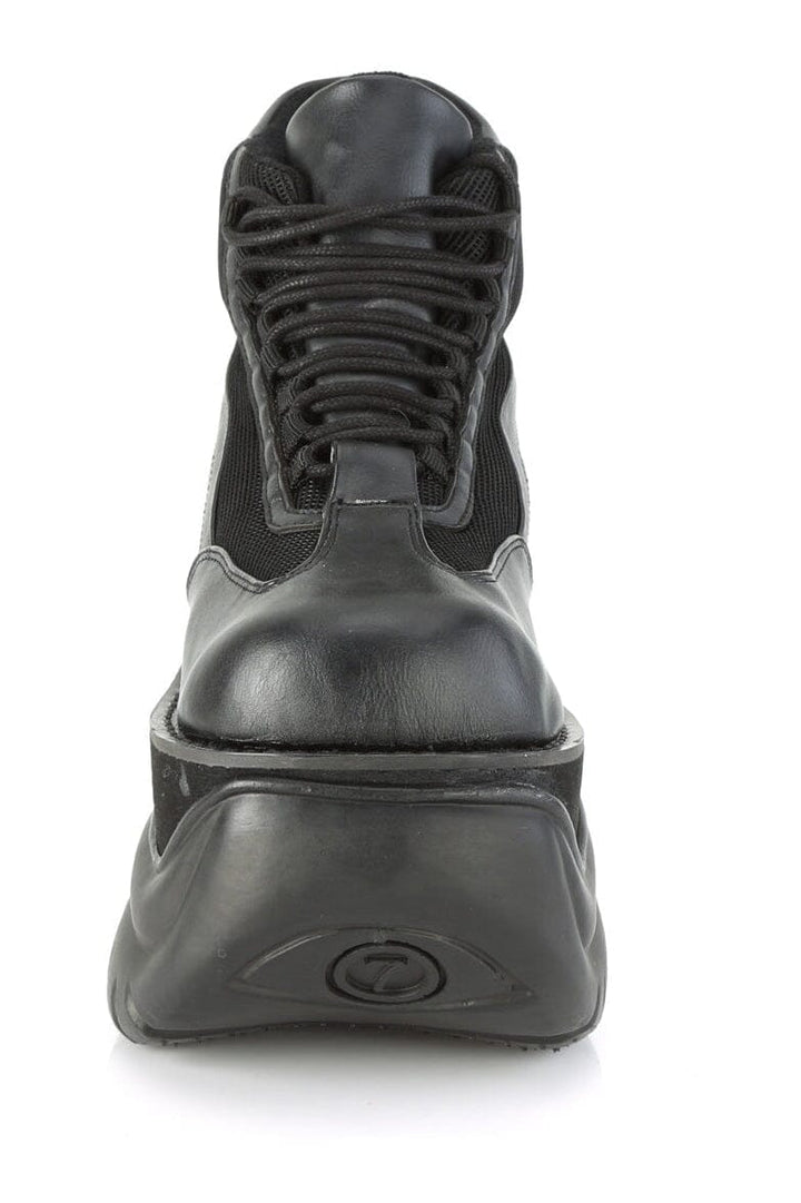 BOXER-01 Black Vegan Leather Cyber Shoe