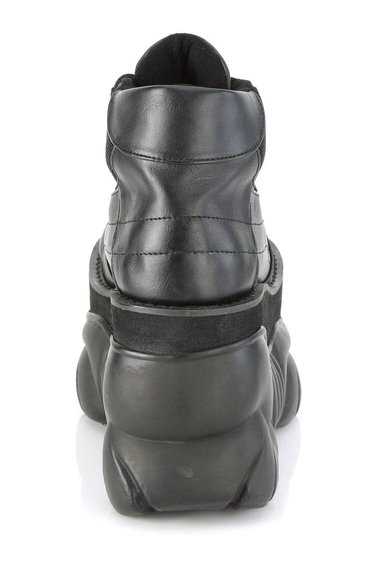 Demonia BOXER-01 Black Vegan Leather Cyber Shoe in Black Vegan Leather