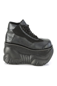 Demonia BOXER-01 Black Vegan Leather Cyber Shoe in Black Vegan Leather