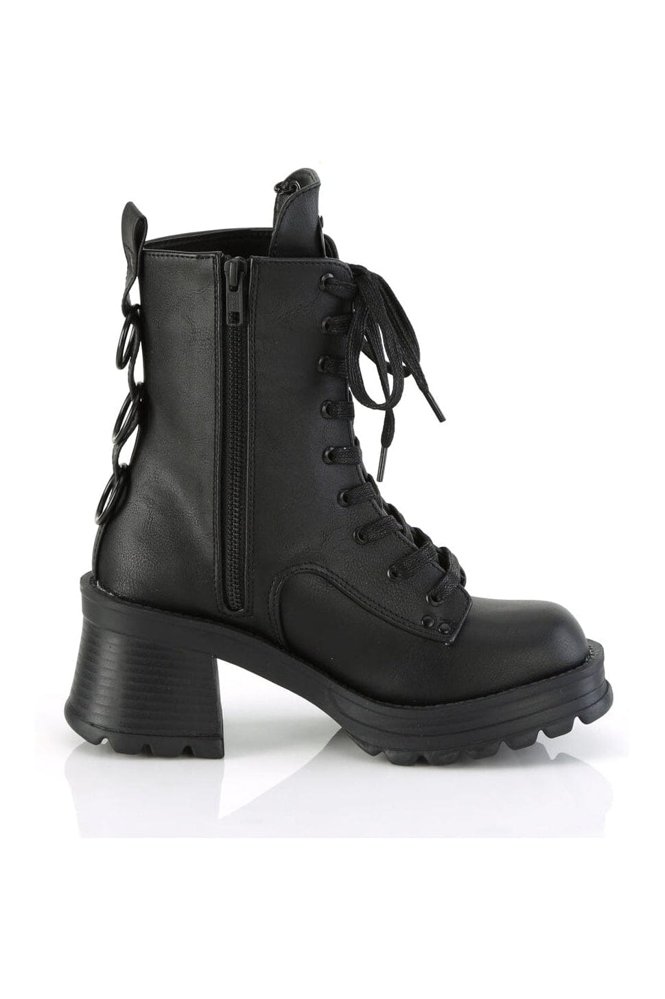 BRATTY-50 Black Vegan Leather Ankle Boot-Ankle Boots-Demonia-SEXYSHOES.COM
