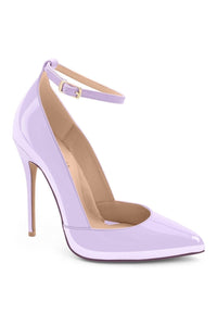 Sexyshoes Signature Sexy A Line Ankle Strap Stiletto Pump in Lavender Patent from SexyShoes.com