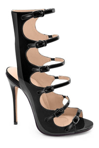 Sexyshoes Signature Strappy Sexy Open Toe Sandal in Black Patent from SexyShoes.com