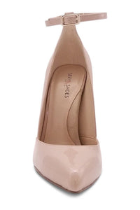 Sexyshoes Signature Sexy A Line Ankle Strap Stiletto Pump in Bone Patent