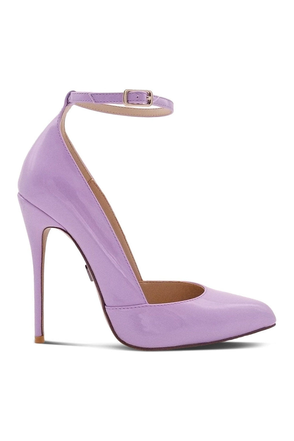 Sexyshoes Signature Sexy A Line Ankle Strap Stiletto Pump in Lavender Patent