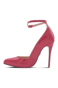 Sexyshoes Signature Sexy A Line Ankle Strap Stiletto Pump in Red Patent