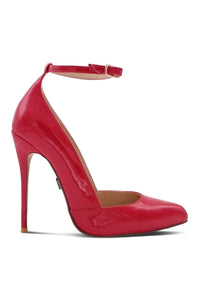 Sexyshoes Signature Sexy A Line Ankle Strap Stiletto Pump in Red Patent