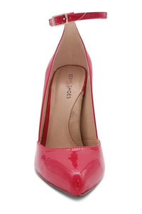 Sexyshoes Signature Sexy A Line Ankle Strap Stiletto Pump in Red Patent