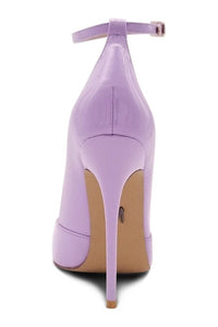 Sexyshoes Signature Sexy A Line Ankle Strap Stiletto Pump in Lavender Patent