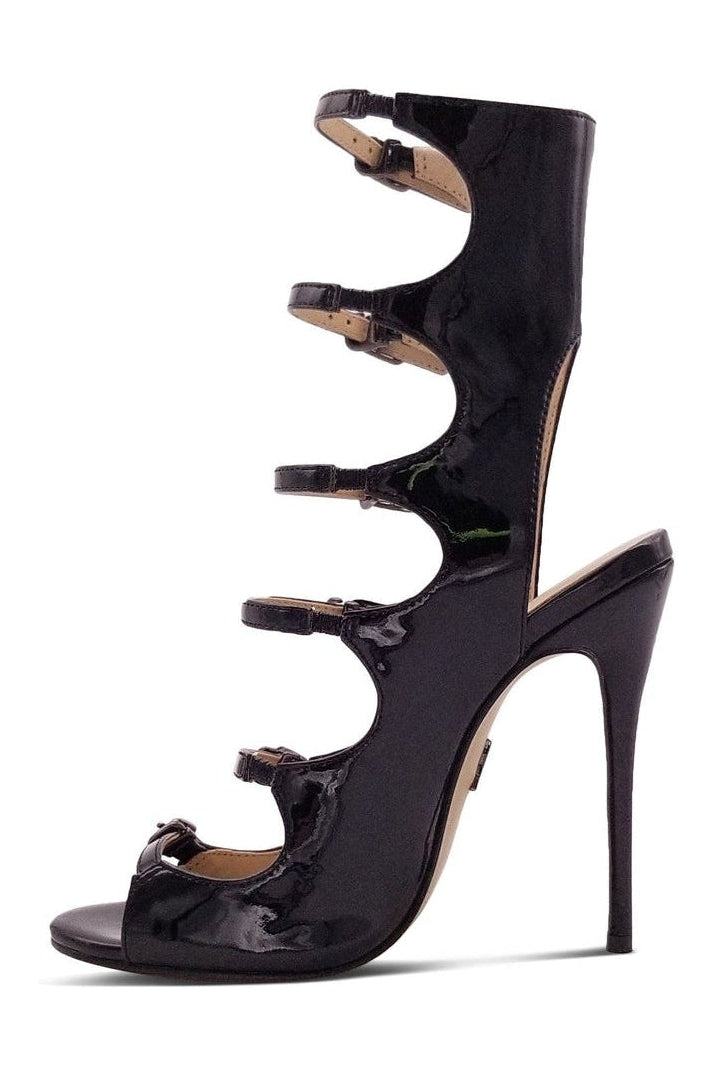 Sexyshoes Signature Strappy Sexy Open Toe Sandal in Black Patent