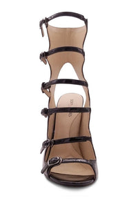 Sexyshoes Signature Strappy Sexy Open Toe Sandal in Black Patent