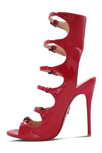 Sexyshoes Signature Strappy Sexy Open Toe Sandal in Red Patent