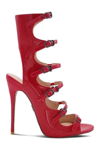 Sexyshoes Signature Strappy Sexy Open Toe Sandal in Red Patent