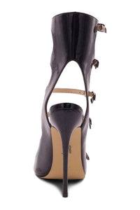 Sexyshoes Signature Strappy Sexy Open Toe Sandal in Black Patent