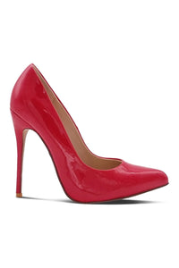 Sexyshoes Signature Sultry Low Cut Sky High Stiletto Heel Pump in Red Patent