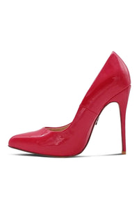 Sexyshoes Signature Sultry Low Cut Sky High Stiletto Heel Pump in Red Patent