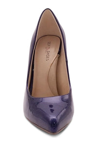 Sexyshoes Signature Sultry Low Cut Sky High Stiletto Heel Pump in Blue Patent