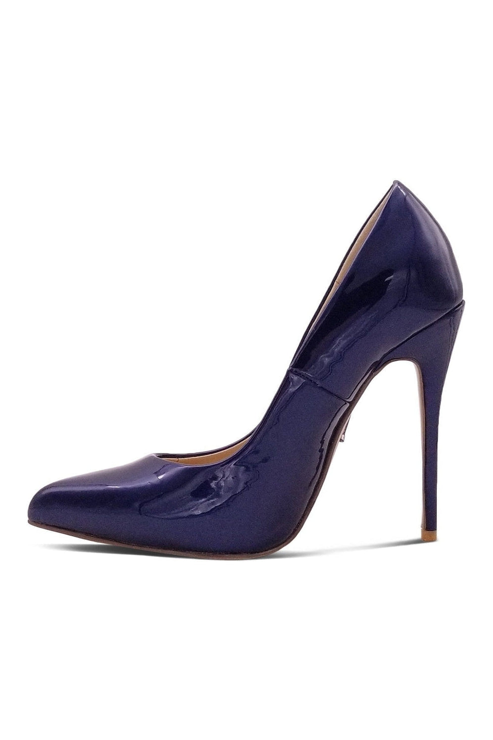 Sexyshoes Signature Sultry Low Cut Sky High Stiletto Heel Pump in Blue Patent
