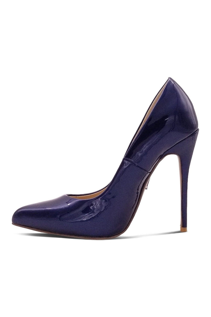 Sexyshoes Signature Sultry Low Cut Sky High Stiletto Heel Pump in Blue Patent