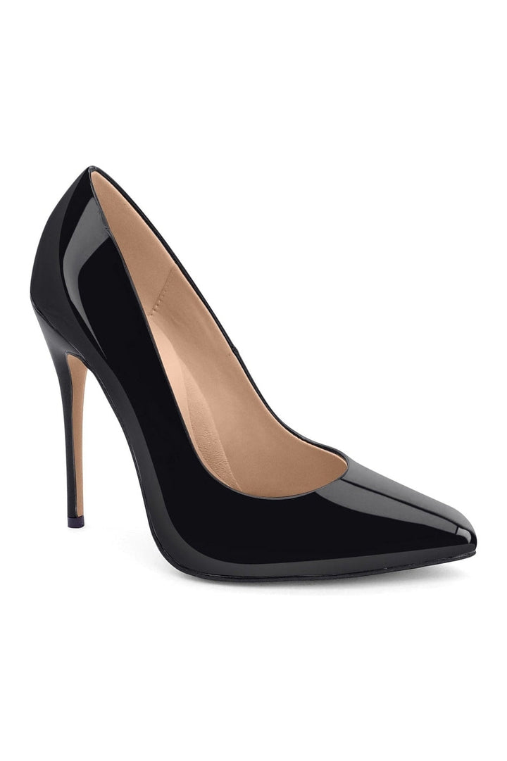 Sultry Low Cut Sky High Stiletto Heel Pump-Pumps-Sexyshoes Signature-Black-SEXYSHOES.COM