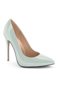 Sexyshoes Signature Sultry Low Cut Sky High Stiletto Heel Pump in Green Patent from SexyShoes.com
