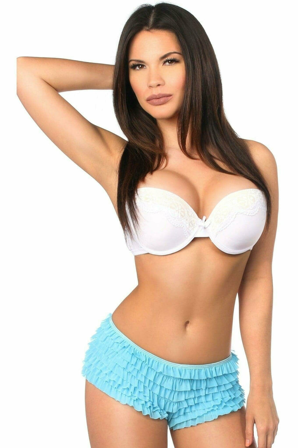 Daisy Corsets Baby Blue Ruffle Panty w/Bow in Blue 