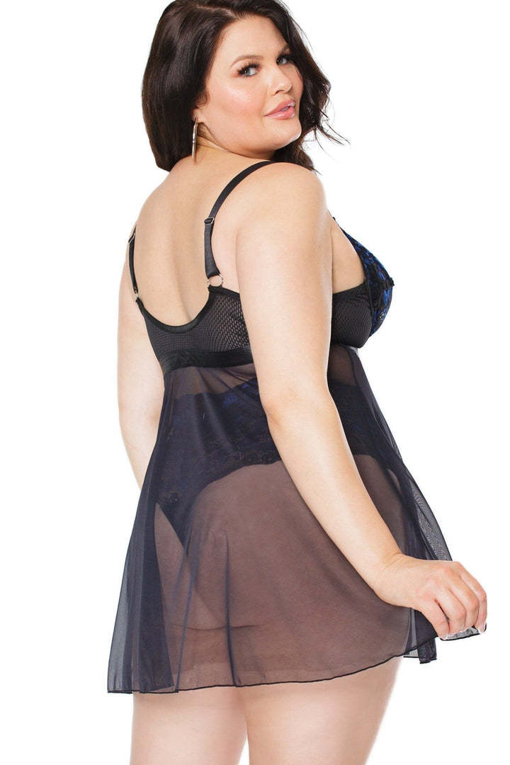 Babydoll & Thong Set | Plus Size-Babydolls-Coquette-SEXYSHOES.COM
