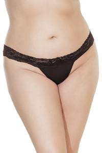 Coquette Back Strap Detailed Thong in Black  from SexyShoes.com