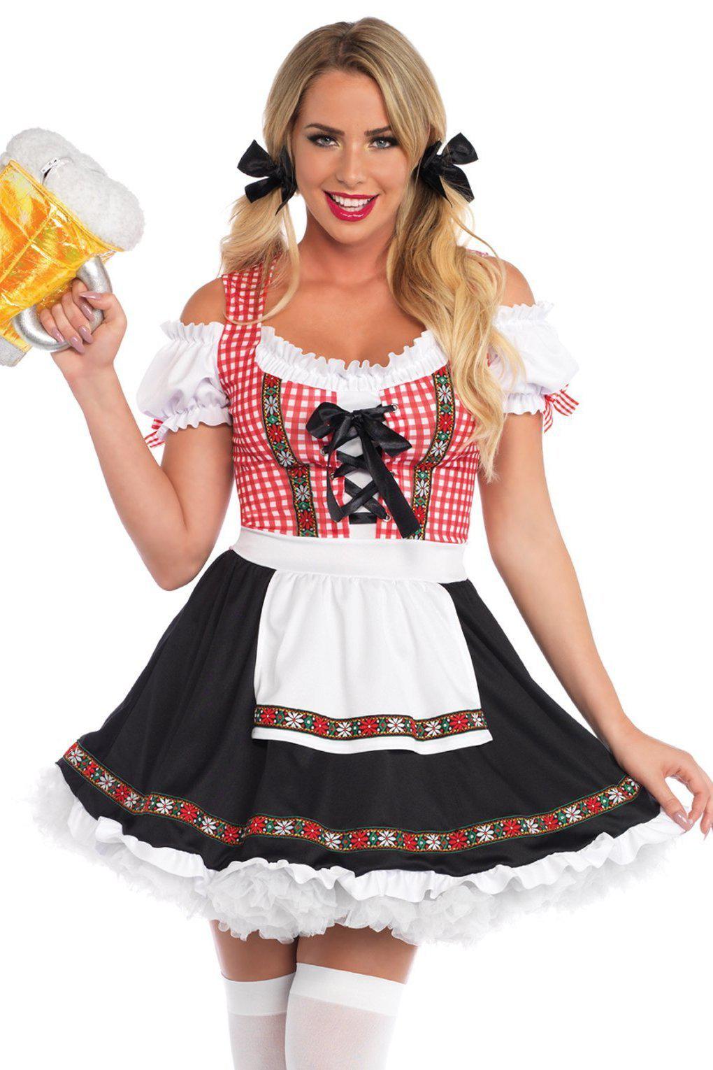 Beer Garden Babe Costume-Beer Girl Costumes-Leg Avenue-Multi-S-SEXYSHOES.COM