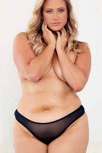 Escante Black Bowed Back Thong in Black  from SexyShoes.com