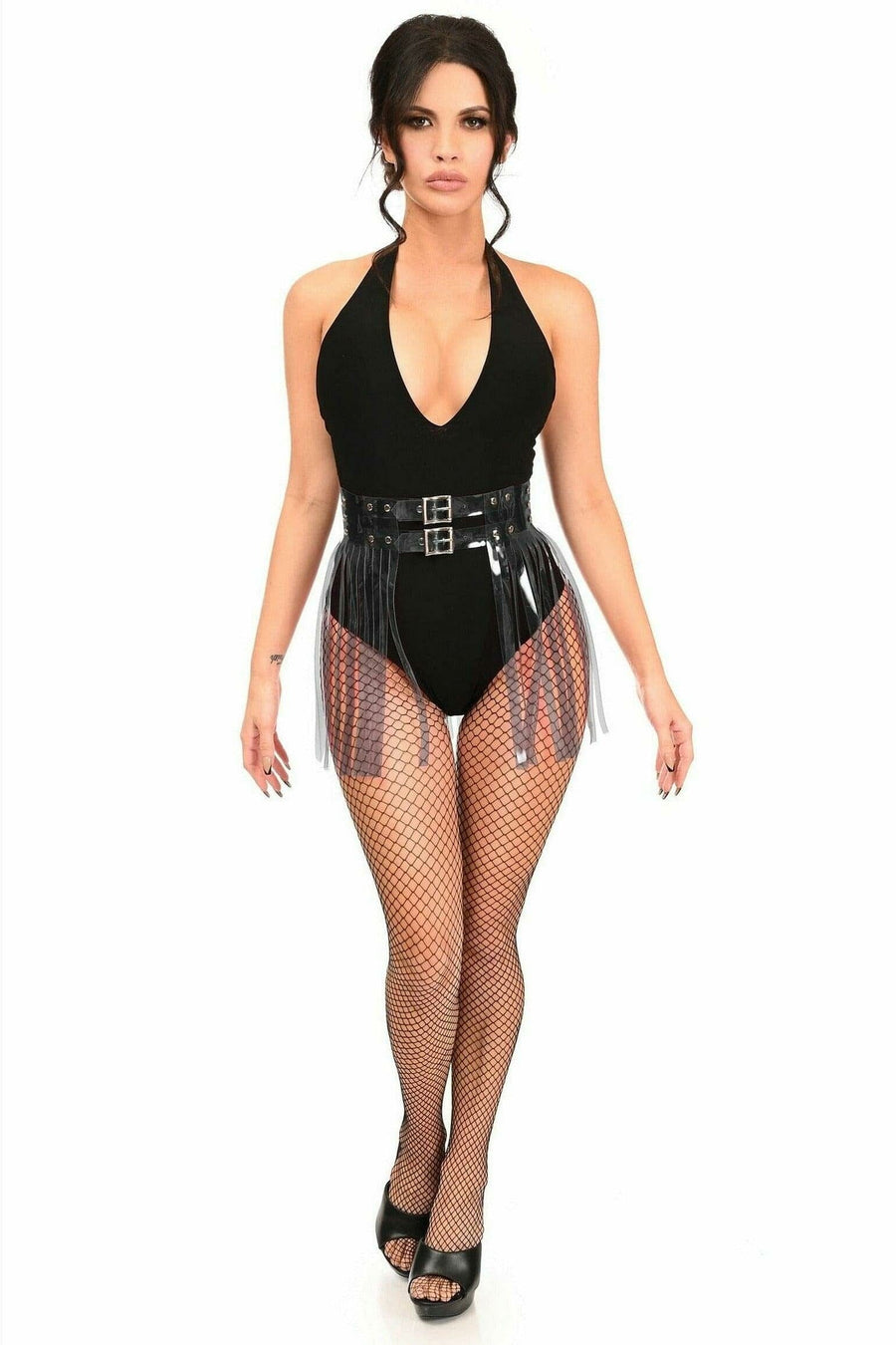 Daisy Corsets Black Clear Fringe Skirt in Clear 