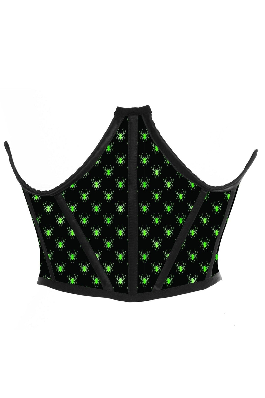Black & Green Spiders Satin Open Cup Waist Cincher-Devil Costumes-Daisy Corsets-Green-2X-SEXYSHOES.COM