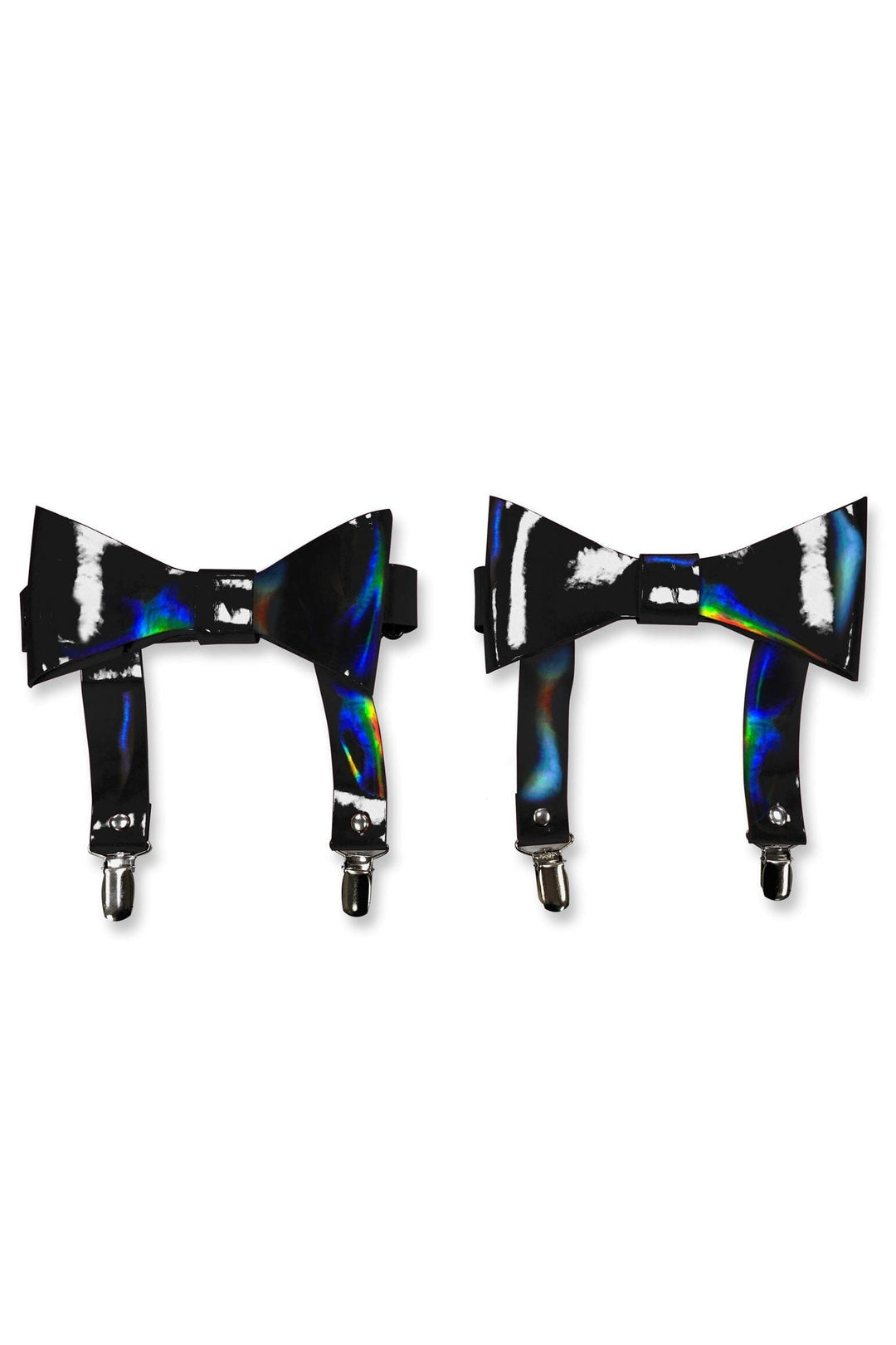 Daisy Corsets Black Holo Garters (Set Of 2) in Black  from SexyShoes.com