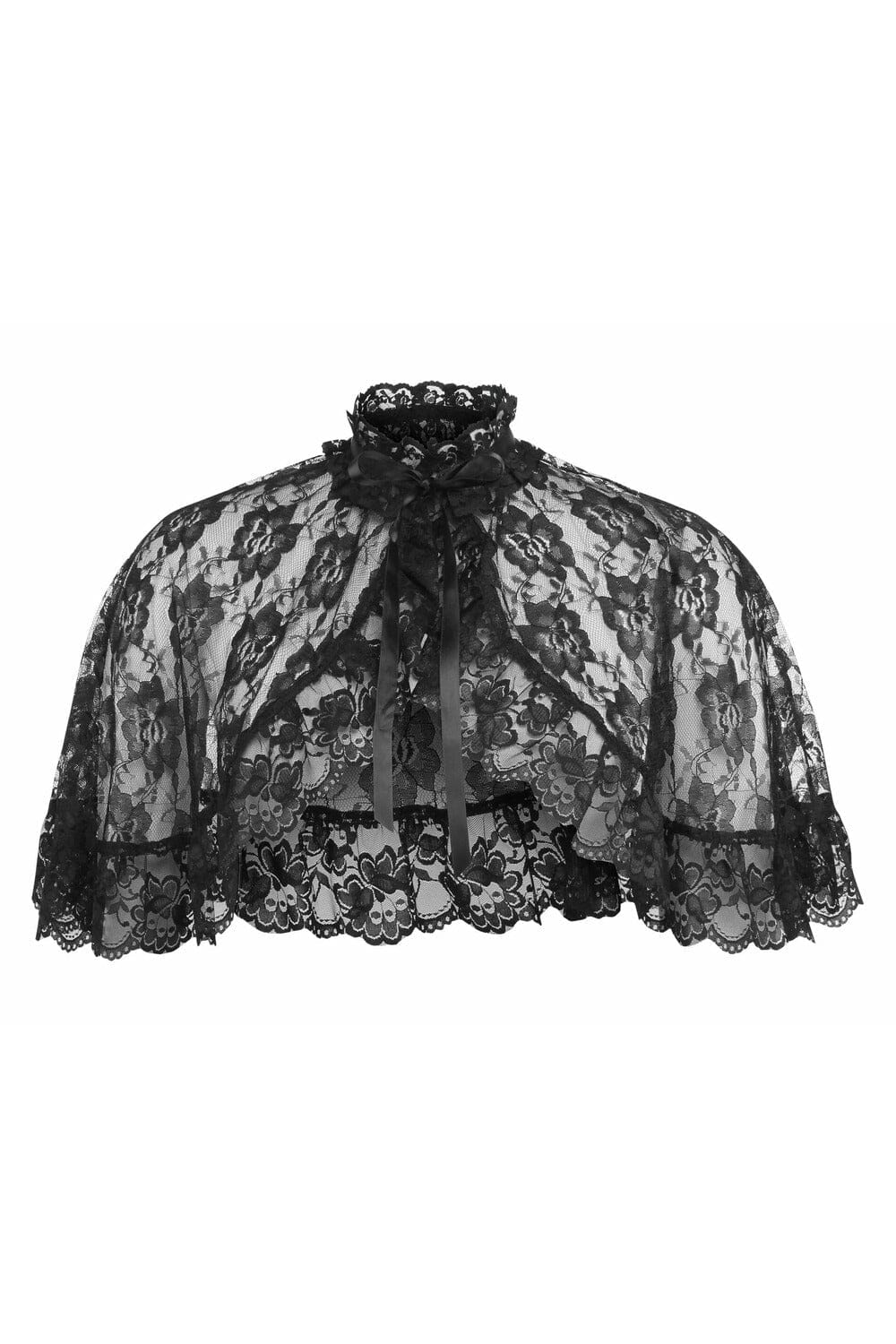 Black Lace Cape-Cape + Bolero-Daisy Corsets-Black-O/S-SEXYSHOES.COM