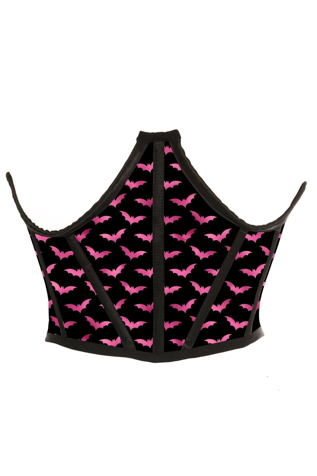 Black & Magenta Bats Satin Open Cup Waist Cincher-Devil Costumes-Daisy Corsets-Black-2X-SEXYSHOES.COM