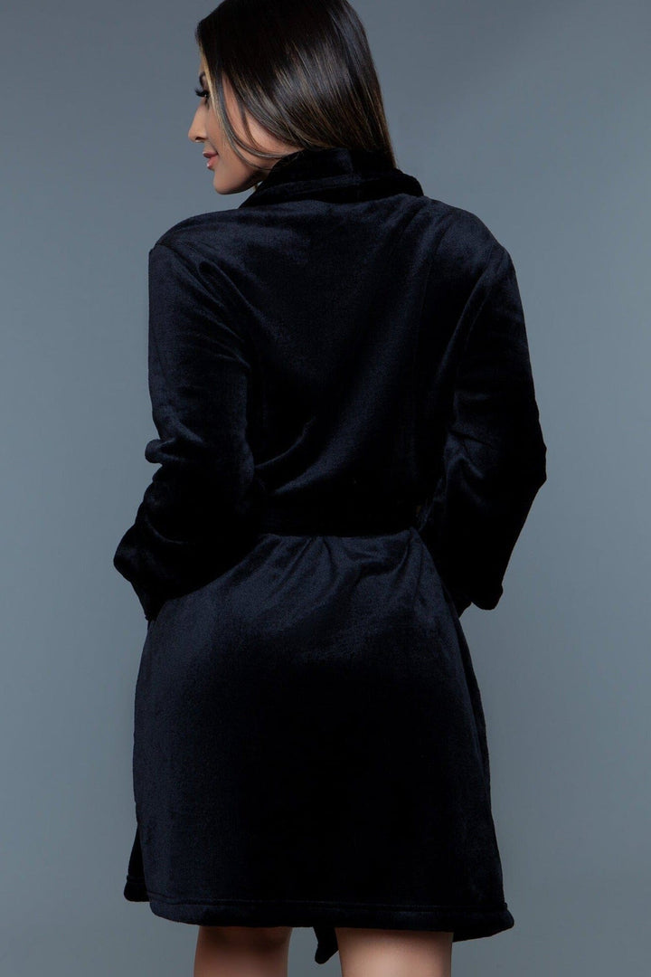Black Mid-Length Push Robe
