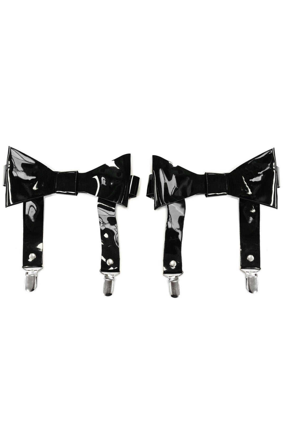 Daisy Corsets Black Patent Garters (Set Of 2) in Black  from SexyShoes.com