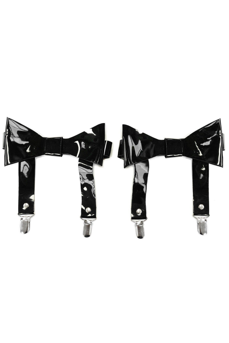 Daisy Corsets Black Patent Garters (Set Of 2) in Black  from SexyShoes.com