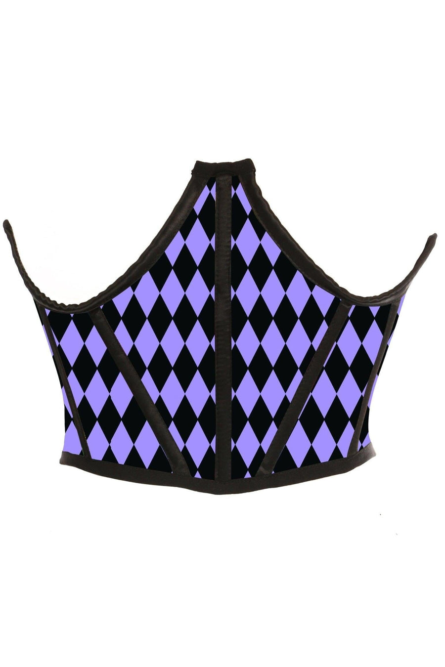 Black & Purple Diamond Satin Open Cup Waist Cincher-Devil Costumes-Daisy Corsets-Purple-2X-SEXYSHOES.COM