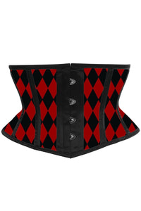 Daisy Corsets Black & Red Diamond Waist Cincher in Red  from SexyShoes.com