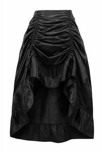 Daisy Corsets Black Satin Hi Low Ruched Ruffle Skirt in Black  from SexyShoes.com