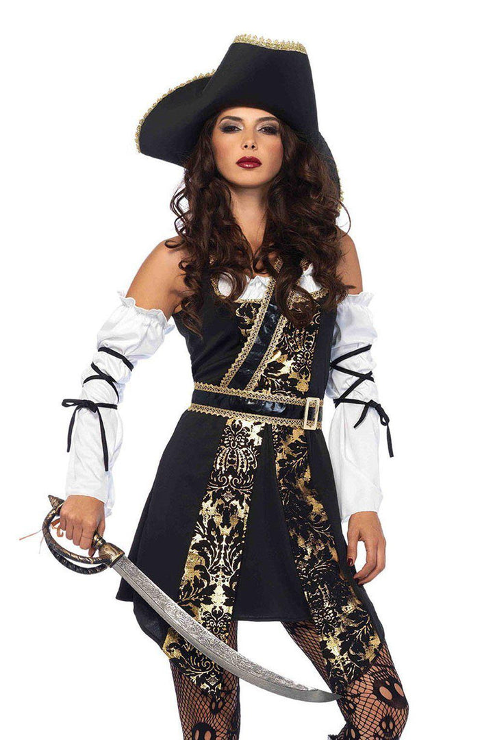 Black Sea Buccaneer Costume-Pirate Costumes-Leg Avenue-Black-S-SEXYSHOES.COM