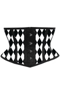 Black & White Diamond Waist Cincher Corset