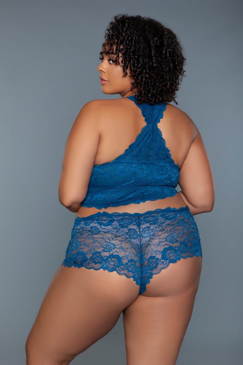 Blue Cami Set With Scalloped Edges | Plus Size-Lingerie Sets-BeWicked-SEXYSHOES.COM